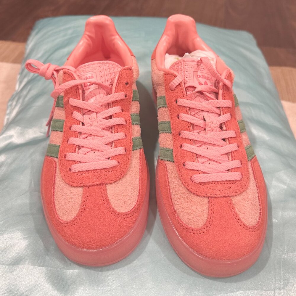 🍓 adidas Gazelle Indoor Semi Pink Spark Preloved Scarlet Green Men's 7 UK 6.5 - Picture 2 of 14